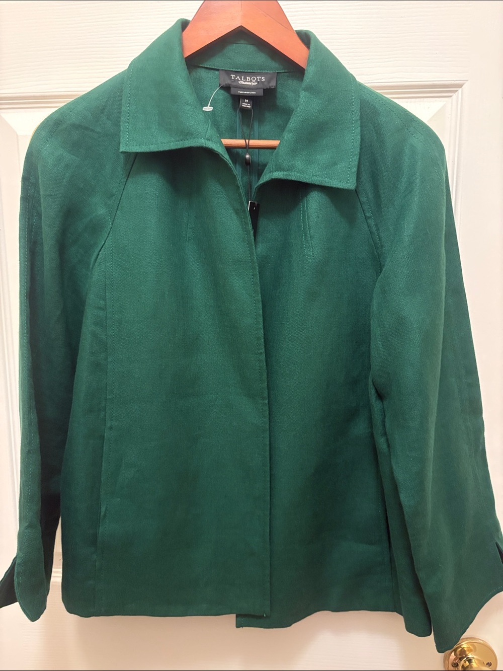 Talbots Pure Irish Linen Green Blazer Jacket